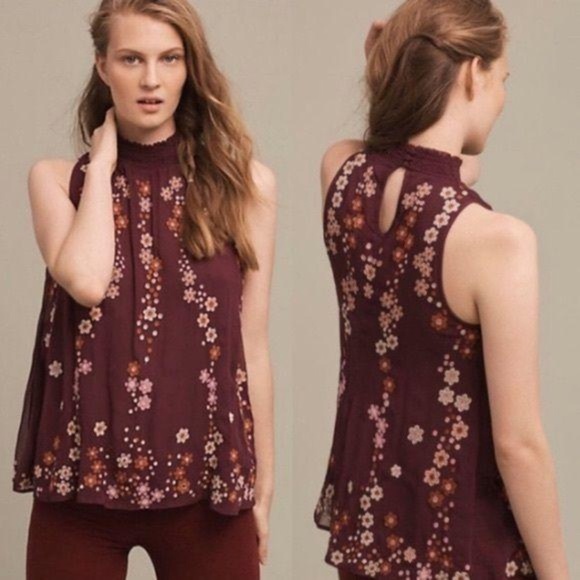 Anthropologie Daisy Chain Embroidered Blouse by Floreat Size L - Picture 3 of 6